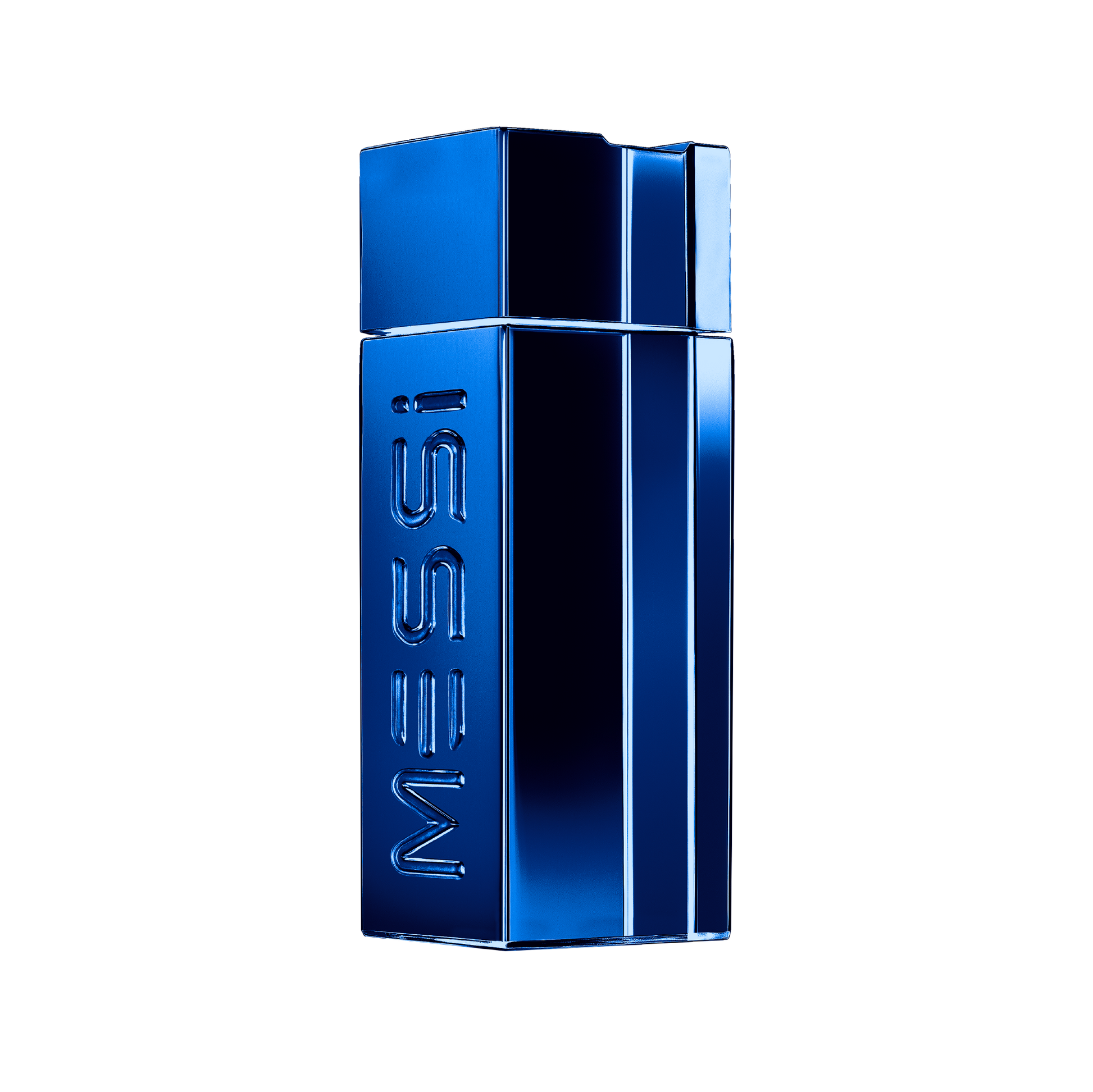 Blue Elixir Messi perfume bottle on a transparent background